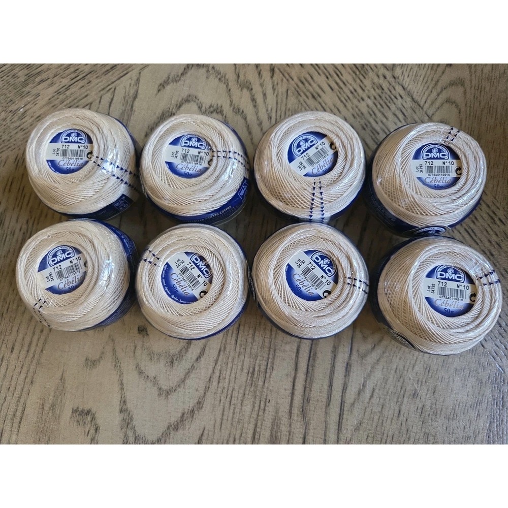 10 DMC Cebelia Crochet Cotton Size 10 Color #712 Lot Of 10 NOS France Vintage